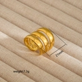 Anillo multicapa irregular de acero inoxidable chapado en oro de 18K para mujer - Estilo Envolvente Paralelo De Capas (1) / Dorado