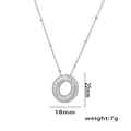 Silver tone balloon letter pendant necklace with micro-pave cubic zirconia crystals - Letter O / Silver