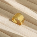 Anillo de banda ancha ajustable en acero inoxidable dorado con fina textura cepillada - Abierto Ajustable / Estilo Ancho Cepillado Horizontal (29) / Dorado