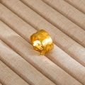 Detailed close-up of gold wide open ring featuring a unique hammered texture finish - Gold Wide Band Hammered Irregular Style (103)