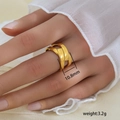 Anillo de acero de titanio dorado retro con diseño cruzado, ancho 10,8 mm, peso 3,2 g - Estilo de Infinito Hueco