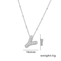 Balloon letter Y pendant necklace with cubic zirconia pave setting in silver finish - Letter Y / Silver