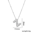 Balloon letter Z pendant necklace in silver finish with micro-pave cubic zirconia stones - Letter Z / Silver