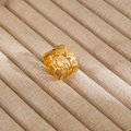 Anillo abierto elegante de hojas de ginkgo doradas con diseño ancho calado ajustable - Estilo de Hoja de Ginkgo Hueca(4) / Dorado