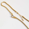 18K vergulde roestvrijstalen slangenketting met peervormige strass hanger voor dames - Peervormige Strass Slangenketting (B63) / Goud
