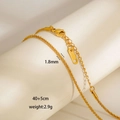 Collana a catena in acciaio dorato da 1,8 mm con chiusura a moschettone e estensione - Catena Popcorn Intrecciata