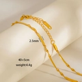 Collana a catena a spirale da 2,5mm in acciaio inossidabile placcato oro 18k da 40+5cm - Catena Piatta Intrecciata