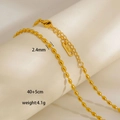 Collana a catena ovale in acciaio inossidabile dorato 2.4mm con chiusura a moschettone - Catena a chicco di riso