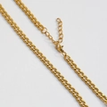 Collar de cadena cubana dorada con cierre de mosquetón y cadena de extensión ajustable - Cadena de Eslabones (B66) / Dorado
