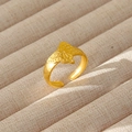 Anello aperto regolabile in acciaio inossidabile placcato oro 18k con farfalla - Stile Squisito Farfalla Traforata (194) / Oro