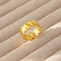 Anello regolabile in acciaio inossidabile placcato oro 18k con motivo a cuori continui - Stile Cucitura a Cuore Continuo (208) / Oro