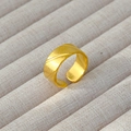 Anello in acciaio inossidabile placcato oro 18k con trama martellata e fascia regolabile - Stile Trama Martellata Larga (298)