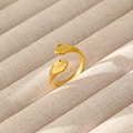 Anello regolabile in acciaio inossidabile placcato oro 18k con design a mani abbracciate - Stile a Forma di Mani che Abbracciano (299)