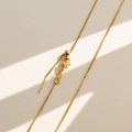Collar de cadena veneciana chapada en oro con cierre de mosquetón y bola ajustable - Cadena de cajitas