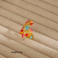 Irregular 18K gold plated stainless steel ring with colorful enamel branch design - Forked Branch Leaf Style (263)