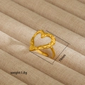 Irregular heart shaped 18K gold plated stainless steel ring with hammered texture - Vintage Hammered Heart Style (311)