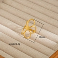 Golden flower open ring with hollow petals and textured center, 30mm height, weight 2.3g - Hollow Petal Style (316)