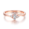 Detail of rose gold ring featuring marquise-cut stone and GP hallmark engraving - 5 / Rose Gold Plated White Zirconia