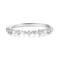 Silver-finished heart and round cubic zirconia thin ring for women elegantly crafted - US 6 / Silver Plated White Zirconia