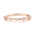 Elegant rose gold plated heart ring with sparkling round cubic zirconia stones - US 5 / Rose Gold Plated White Zirconia