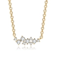 Elegante gouden ketting met een onregelmatige clusterhanger van zirkoniasteentjes - Lichtgoud Witte Steen / Lichtgoud