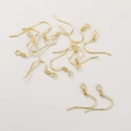 S925 sterling silver gold plated earring hooks with spring and loop for jewelry DIY - 14K Light Gold