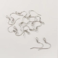 Polished S925 sterling silver ear hooks for DIY earring jewelry making in silver finish - White Gold