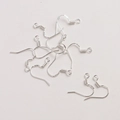 Silver S925 sterling silver ear hooks with 925 hallmarks for DIY earring making - Bright Silver