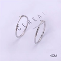 Classic 4cm diameter silver hoop earrings with a polished finish and minimalist design - 40MM Silver Post