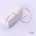 Classic 7CM large silver hoop earrings with a polished finish and needle closure - 60MM Silver Post