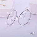 Polished silver hoops earrings in 6cm diameter size with minimalist design - 70MM Silver Post