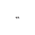 925 silver needle black square stud earrings with clear zircon in 4-claw setting - 4mm