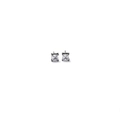 Minimalist square-cut clear zircon stud earrings with black four-prong setting for daily wear - 7mm