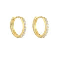 925 silver gold-plated huggie hoop earrings with sparkling micro-paved zircon stones - Gold Inner Diameter 9MM