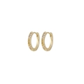 925 silver post hoop earrings in gold finish with petite purple zircon stones - 9mm / Gold