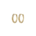 Classic gold huggie hoop earrings featuring sparkling crystals and 925 silver needles - 10mm / Gold White Zircon