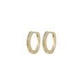 Sparkling gold plated 925 silver hoop earrings with cubic zirconia stones - 12mm / Gold White Zircon