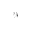 Classic silver S925 sterling silver hoop earrings with polished thick round finish - Size 40 / Silver