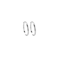 Polished S925 sterling silver hoop earrings with visible silver hallmark stamp - Size 60 / Silver