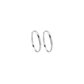 Polished silver 925 sterling silver hoop earrings with a large circular glossy finish - Size 70 / Silver