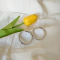 Minimalist 5mm hollow hoop earrings in polished silver finish with latch back closure - 4cm / Silver