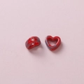 Macro shot of red and blue marble textured heart-shaped ceramic beads for DIY jewelry - Red Blue Marble Texture (6#)
