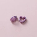 Detailed macro view of purple marble pattern heart-shaped ceramic beads for DIY jewelry making - Light Purple Blue Yellow Marble (3#)