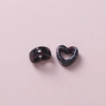 Macro shot of heart-shaped ceramic beads with red and white camouflage patterns for DIY crafts - Black Red White Marble (2#)
