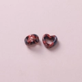 Macro shot of two heart-shaped ceramic beads with red and blue marble texture for DIY jewelry - Red Blue Black Marble Pattern (14#)