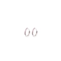Classic silver hoop earrings with delicate micro-paved pink zircon stones for women - Silver Pink Zircon