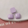 Set of three glossy purple macaron square resin charms for DIY jewelry and phone cases - Light Purple