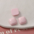 Pink macaron 15mm square glossy charms for DIY jewelry and phone case making - Light Pink
