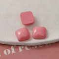 Pink resin square beads with rounded corners for DIY earring and phone case making - Rose Red