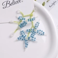 Handmade starfish beaded accessory in sea blue and green colors for DIY jewelry making - Blue Flower Branch / Blue